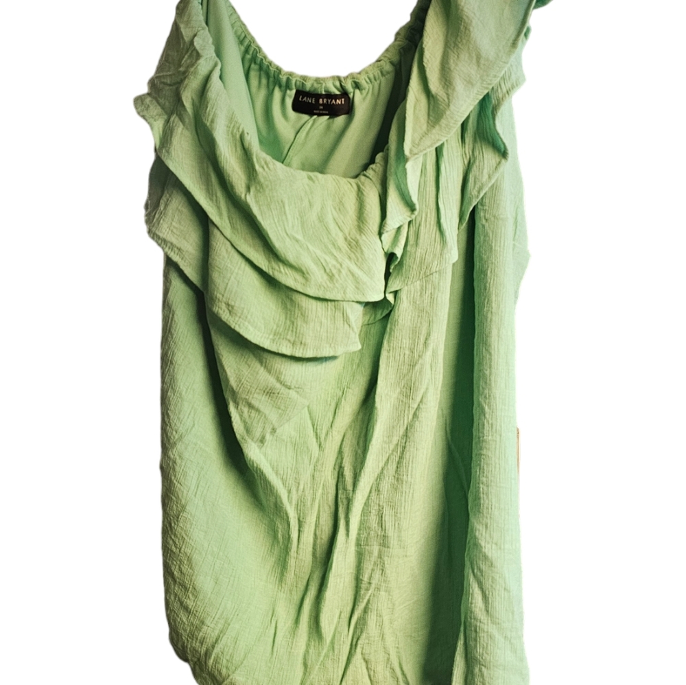 Lane Bryant Mint green one shoulder top